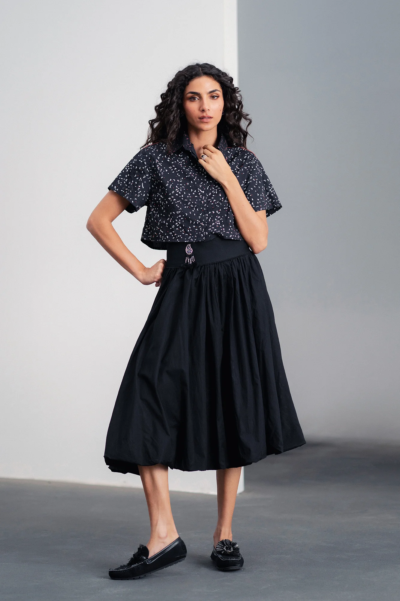 CROPPED BUTTON DOWN SHIRT (E0024/120/902) - Image 3